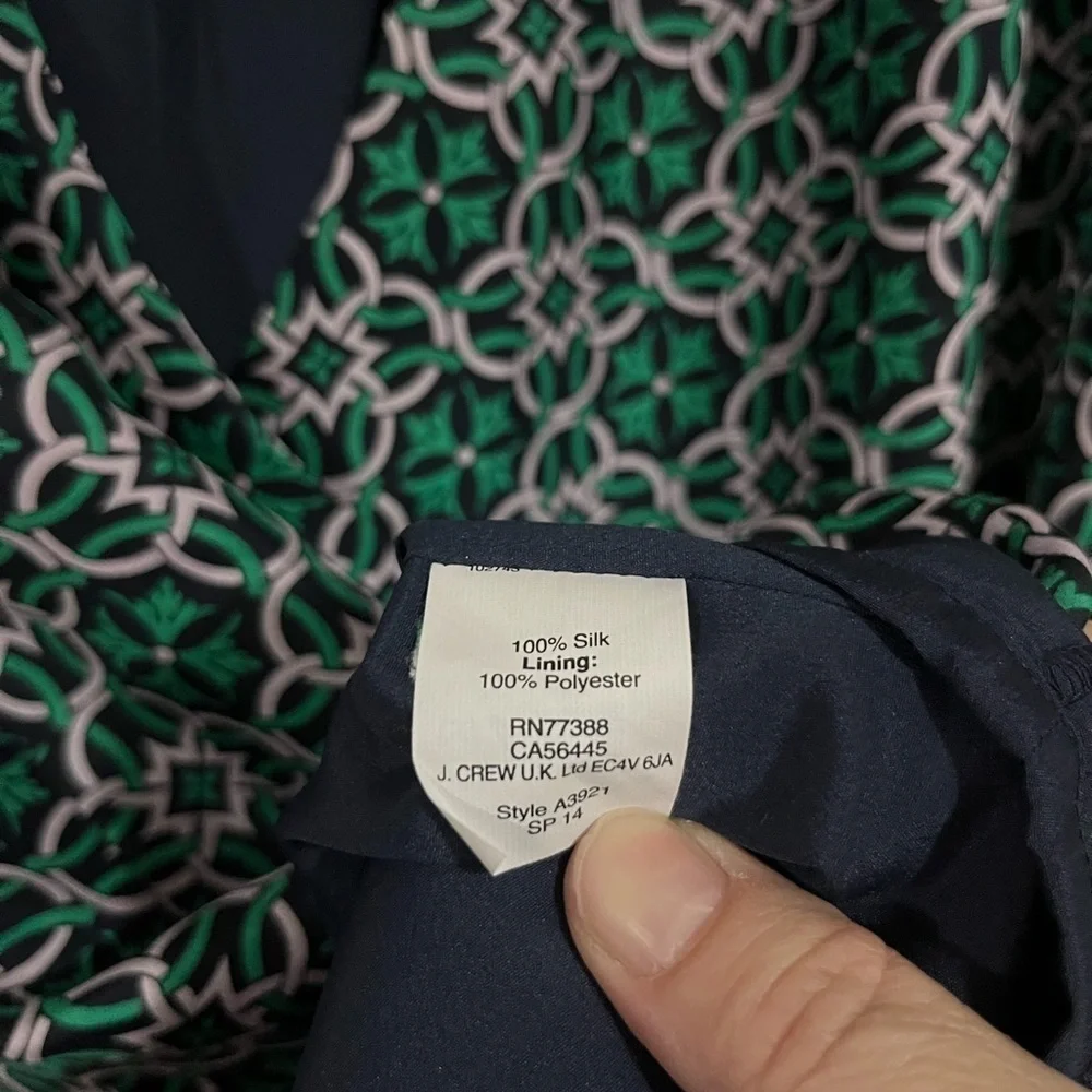 J. Crew 100% Silk Lattice Work Dress Size 2